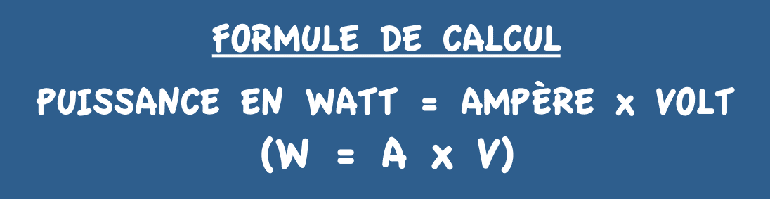 Calcul de la puissance d'un appareil électrique en watt