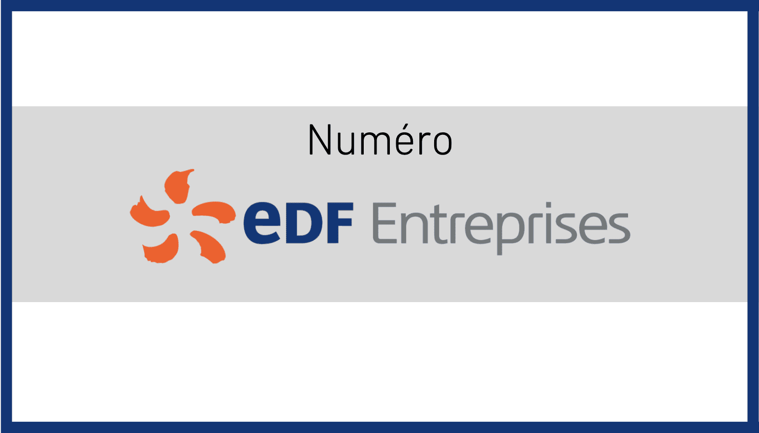 Les numéros EDF Entreprises